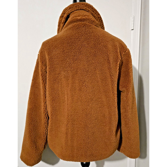 Gap Sherpa Moto Jacket Women's Sz M Brown Double Breasted NEW - Picture 3 of 7